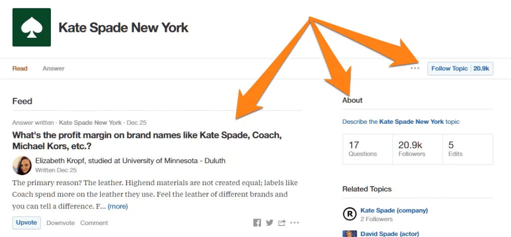 quora follow topics