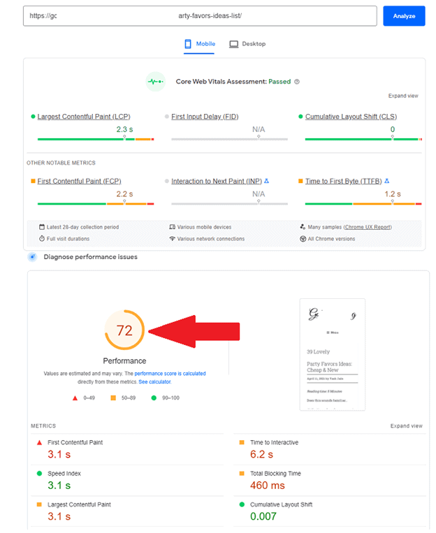 test result - situation after w3 total cache plugin (shared hosting)