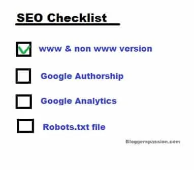 SEO technical checklist