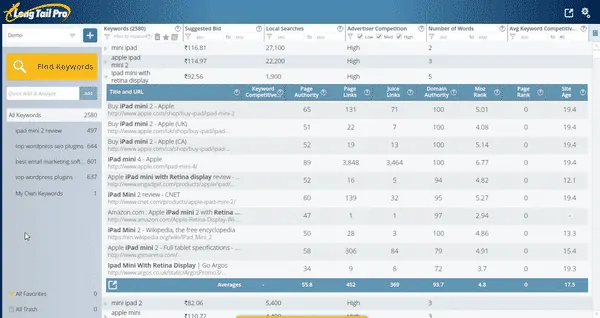 long tail pro keyword research