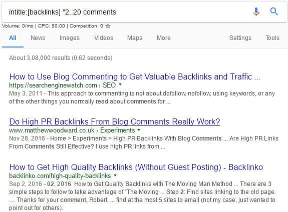 Finding relevant blogs for blog commentins