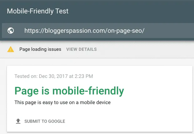 Do Mobile Friendly Test