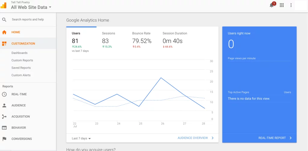 analytics data results