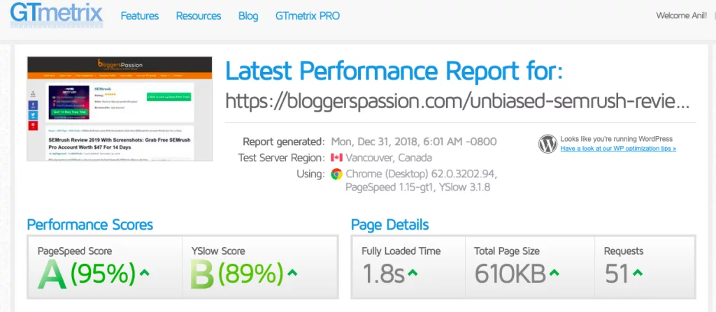 gtmetrix w3 total cache