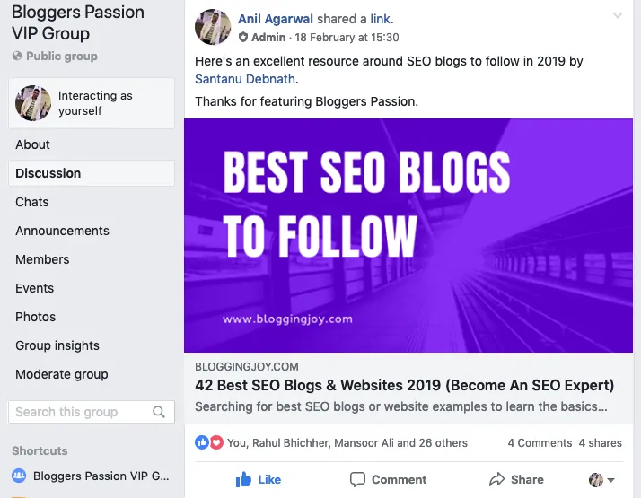 bloggerspassion fb group