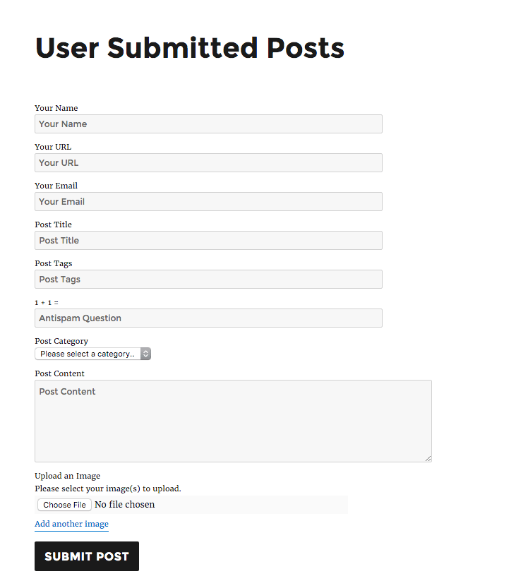 User Submitted Posts