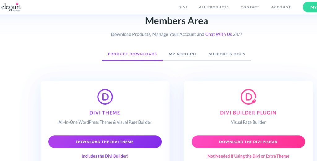 divi members area