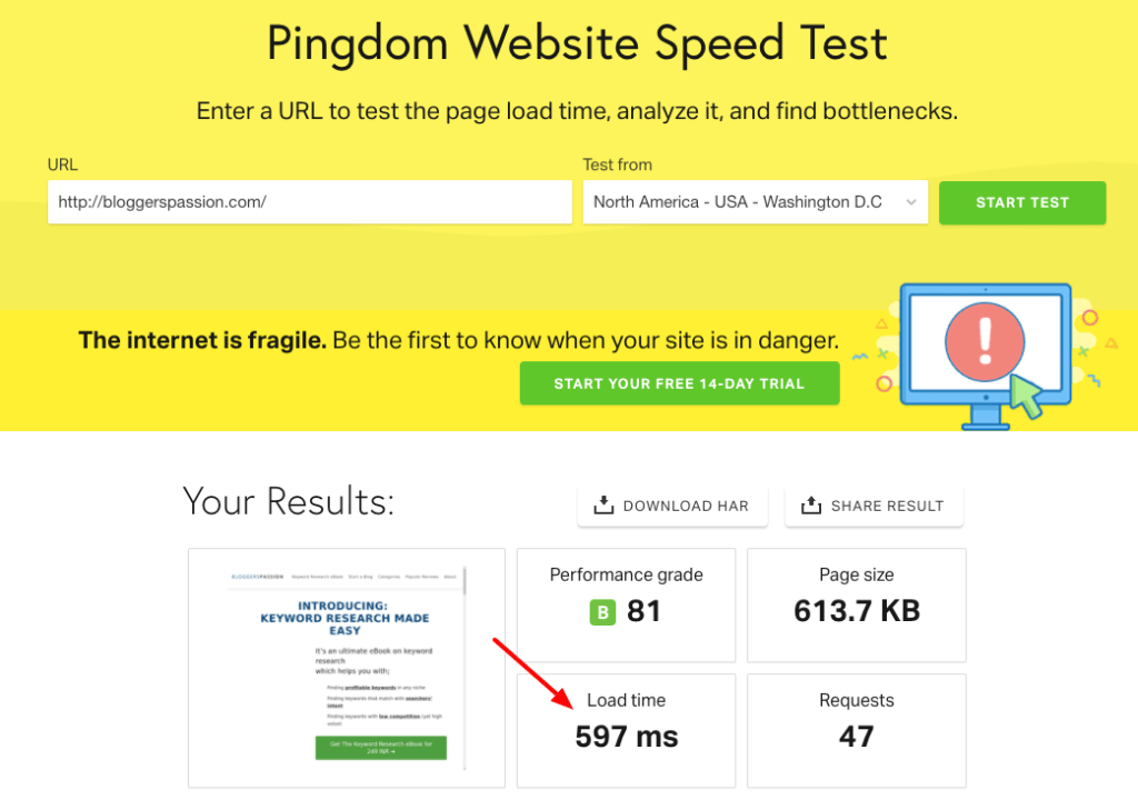 bp site speed