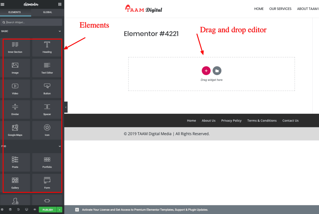 elementor editor