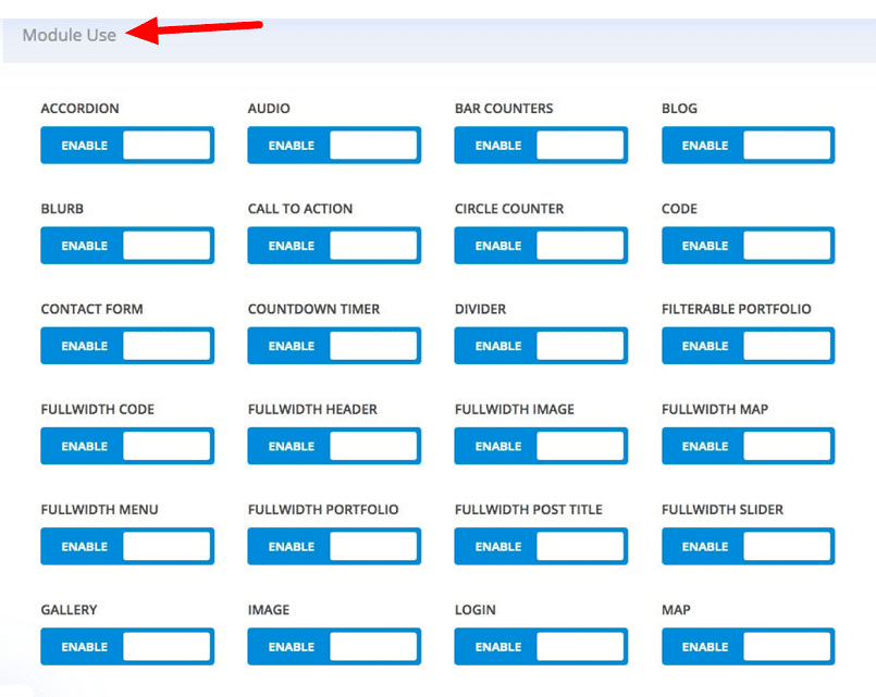 divi modules restrictions