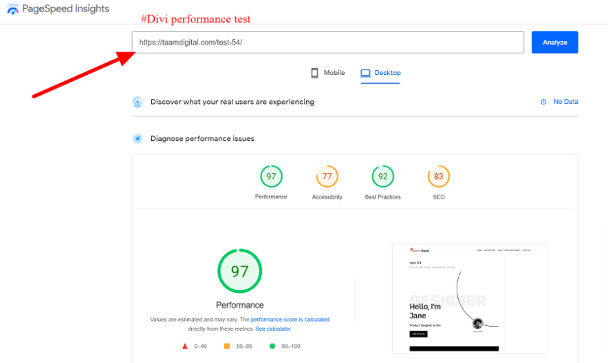 divi performance test