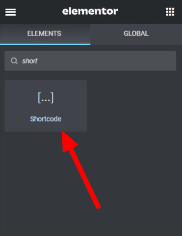 elementor shortcode widget