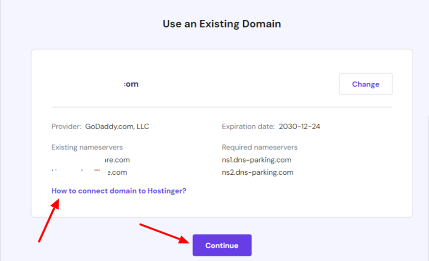 point to domain name server