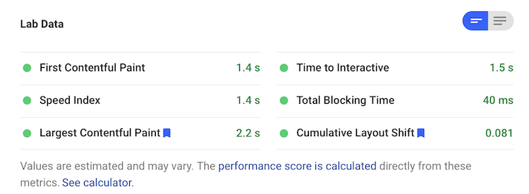 kinsta speed test results