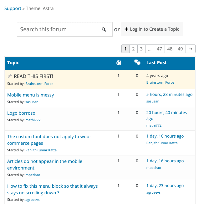 astra support