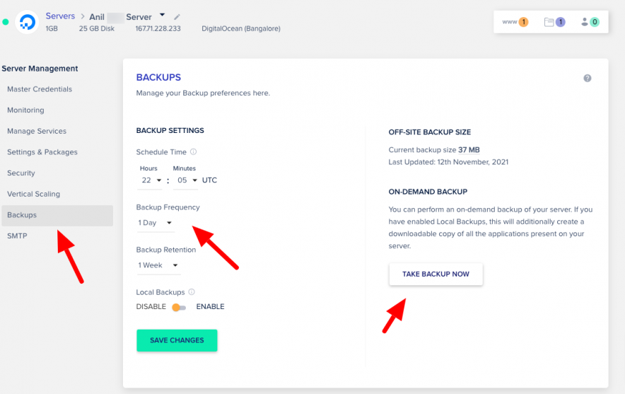 cloudways backups