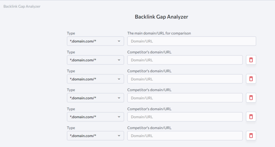 backlink gap analyzer tool of SE Ranking