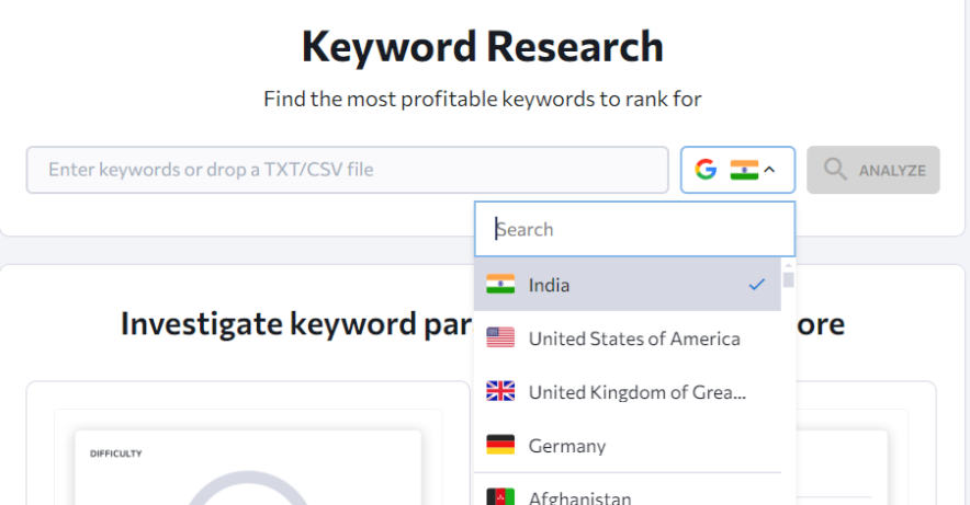 you got the option to explore the data of your keyword for the 190 countries