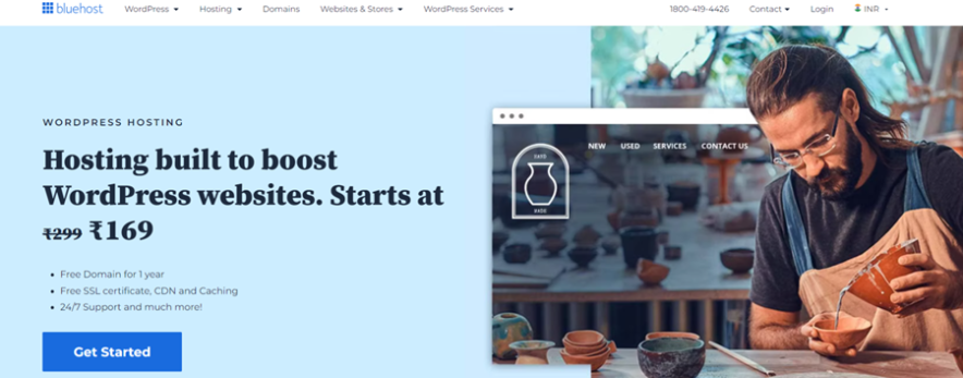 bluehost india wordpress hosting