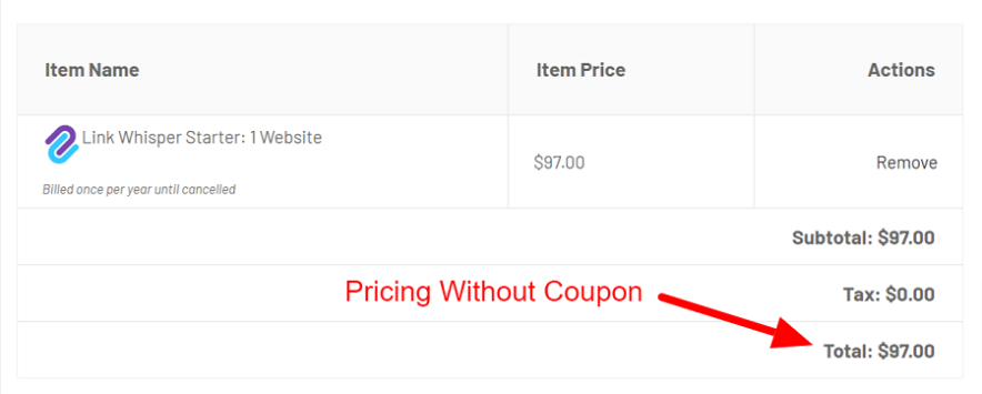 link whisper checkout original price