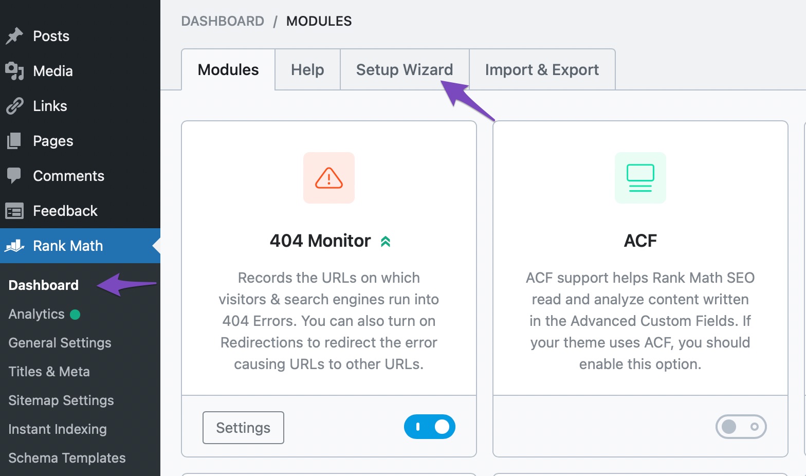 How To Access Setup Wizard In Rank Math