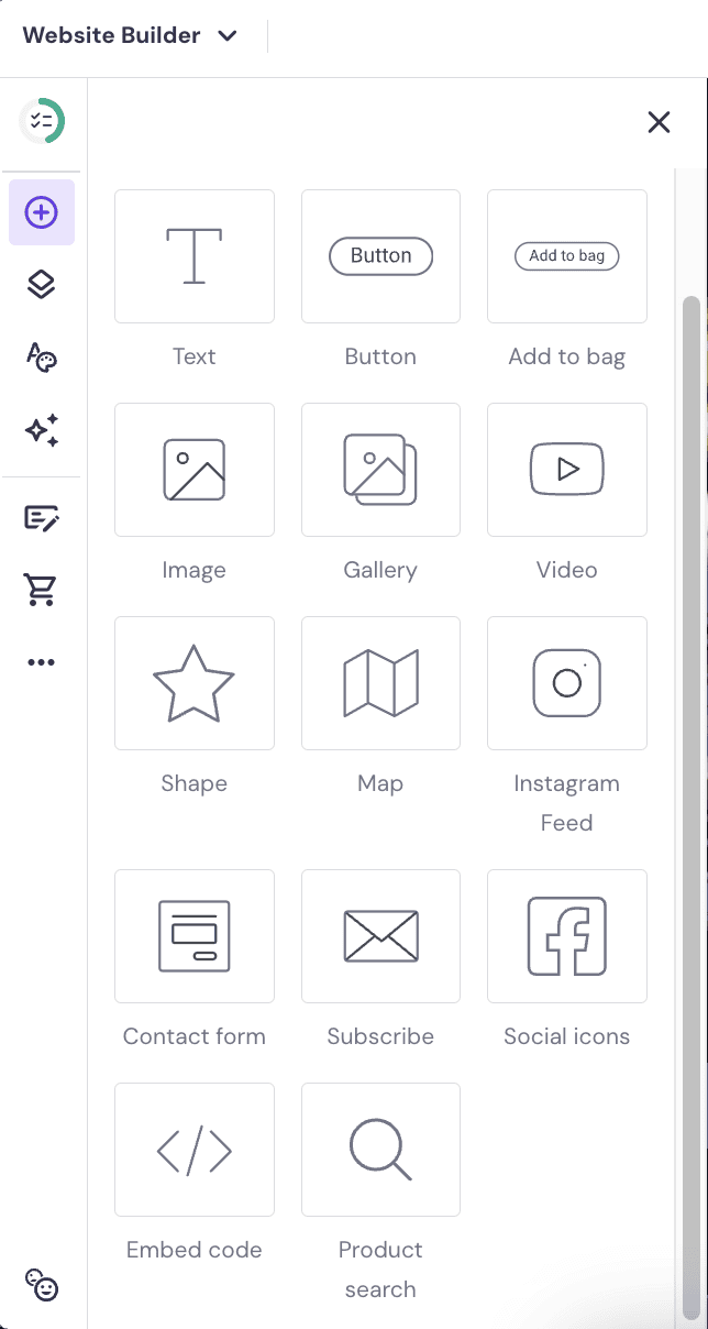 elements tab accessible from the left sidebar