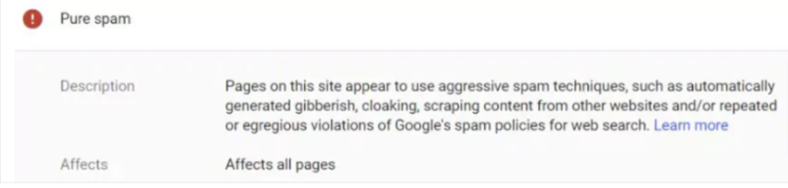 google sending manual action penalty notification in march 2024 core update