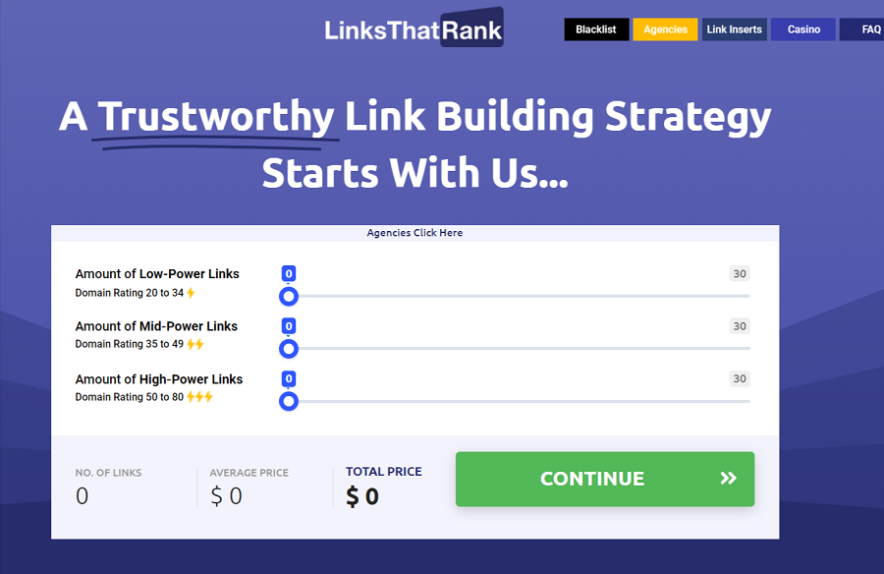 LinksThatRank - Paid backlink site