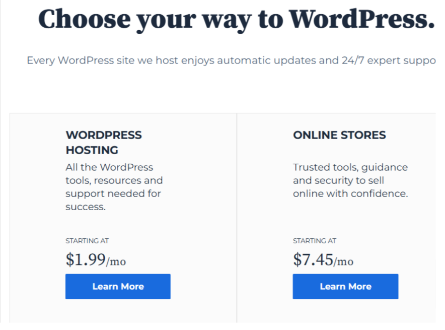 step 2 choose a bluehost wordpress hosting discounted plan