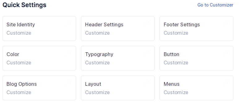 Astra customisation options