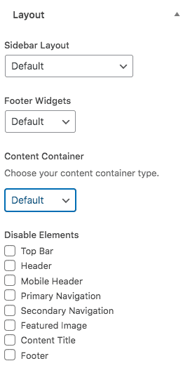 customizing page level layout options