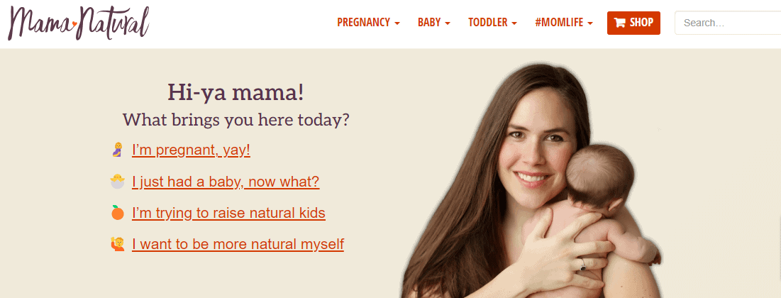 Mama Natural Parenting Website