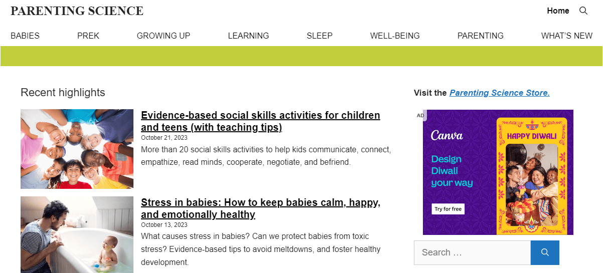 Parenting Science Website