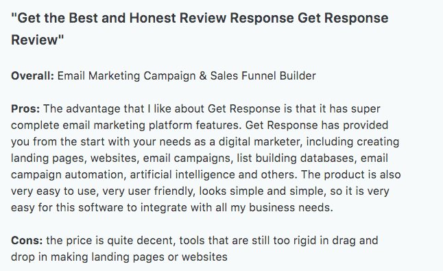 customer review on capterra 