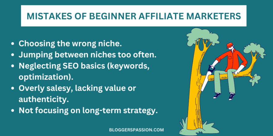 beginner affiliate marketing mistakes