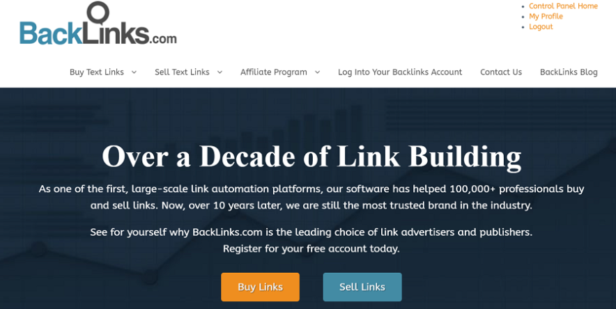 3. backlinks.com - paid backlink site