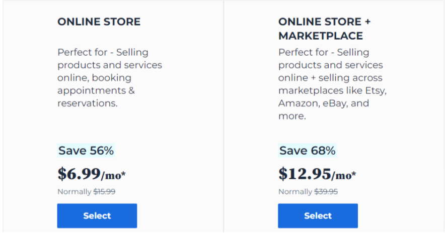 bluehost online store plans