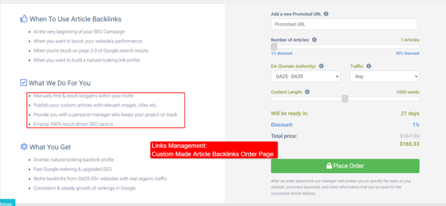 custom made article backlink order page - links management paid backlink site