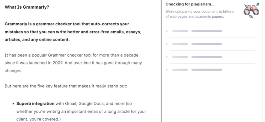 grammarly plagiarism checker