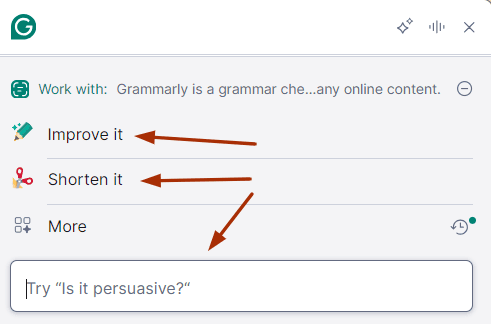 grammarly go feature