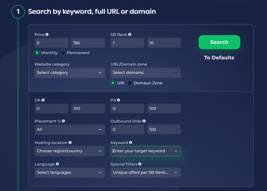 links management - filters to find the best backlink prospect