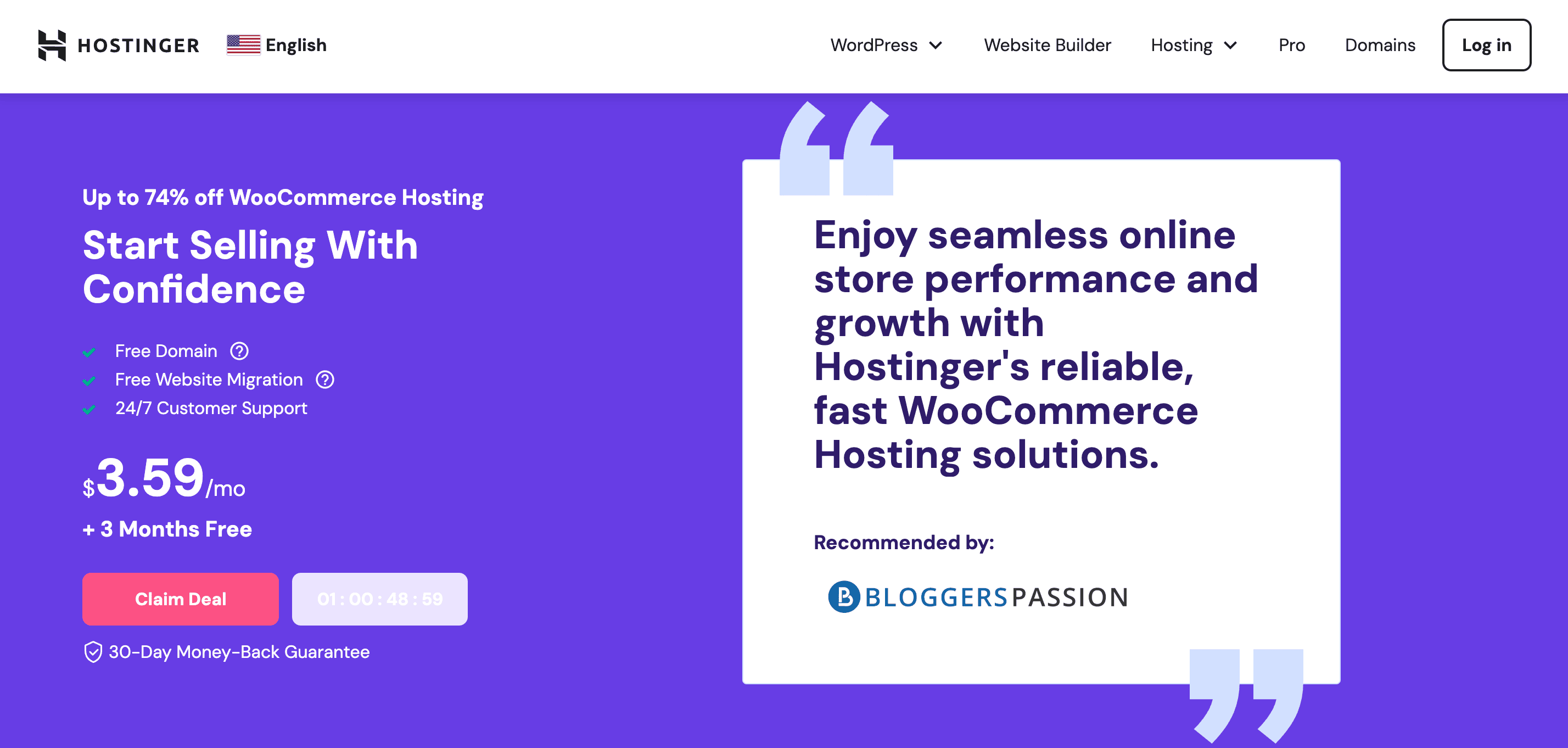 hostinger woocommerce hosting solutions