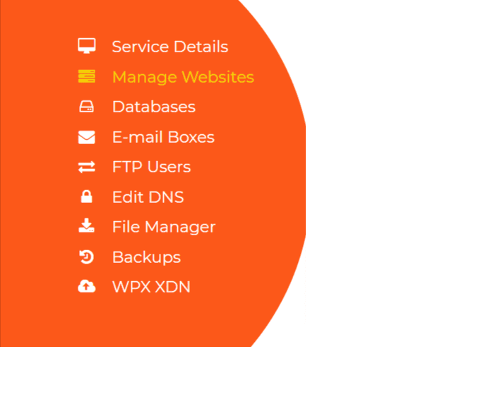 access to most common hosting tools is always available at the left sticky sidebar