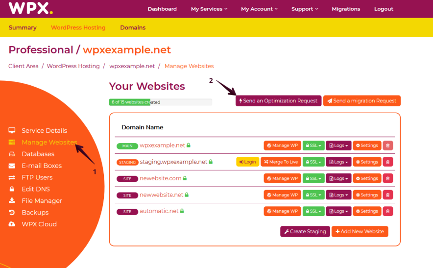 fill the free site speed optimization form service provided by wpx