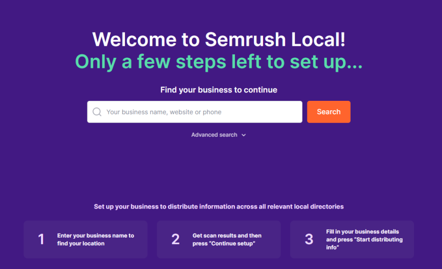 semrush local setup