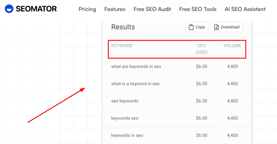 seomator keyword research