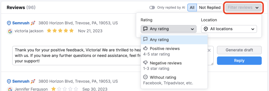 user reviews