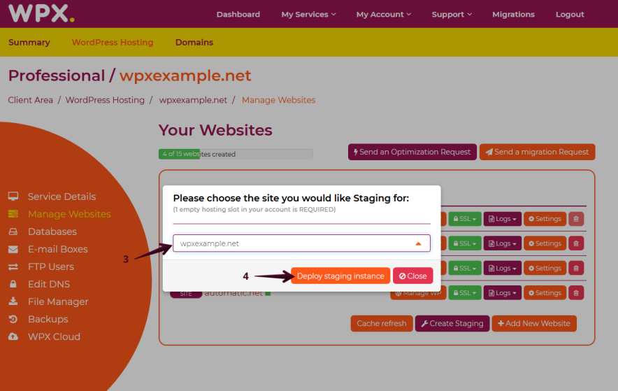 wpx push staging is there - 1 click