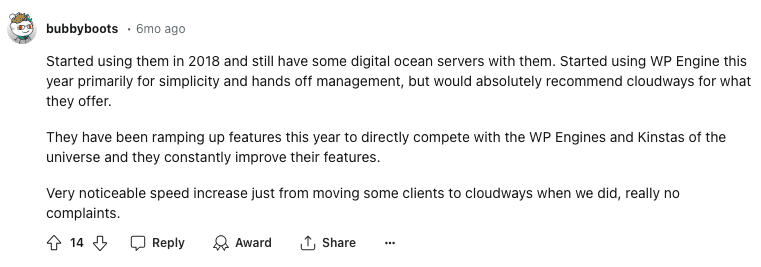 cloudways reddit review 1