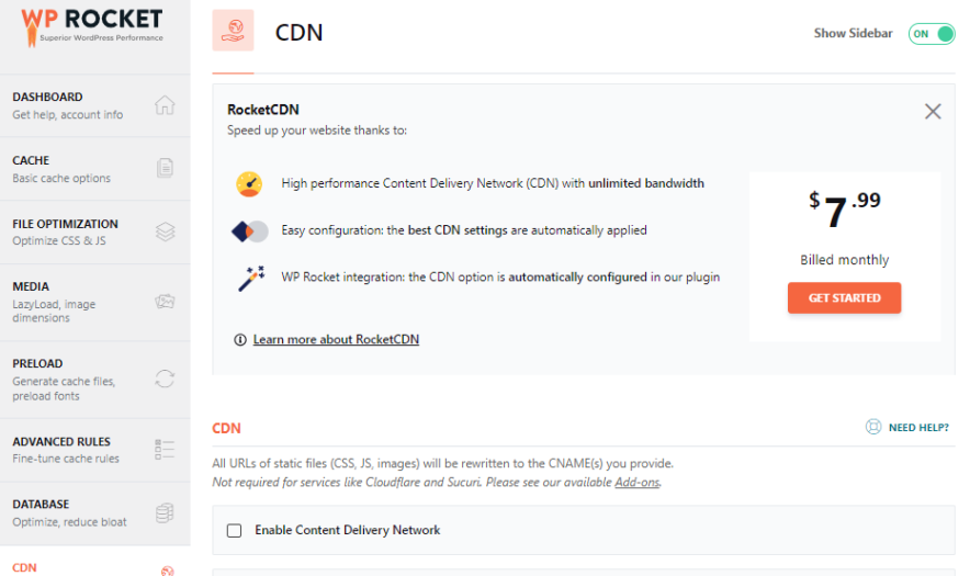 wp rocket cdn